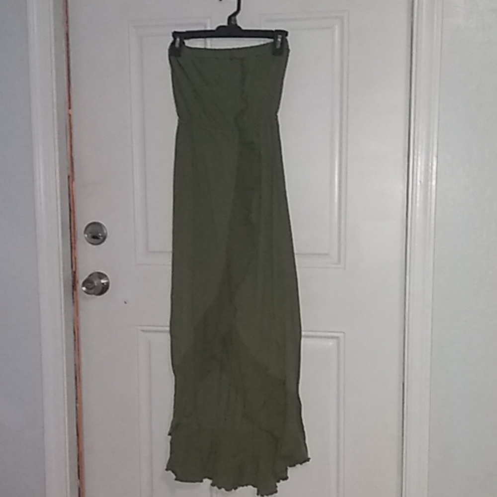 100% Cotton Ruffled Hi-Low Dress